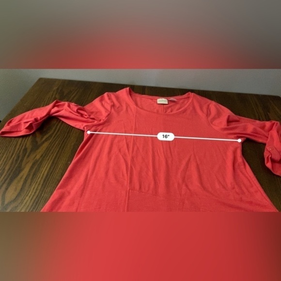 Zenergy by Chicos size 0 women’s small tunic coral pink 3/4 sleeve top comfy - Picture 5 of 14